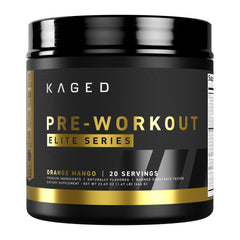 Kaged Pre Workout Elite orange mango tub fueling intense training sessions