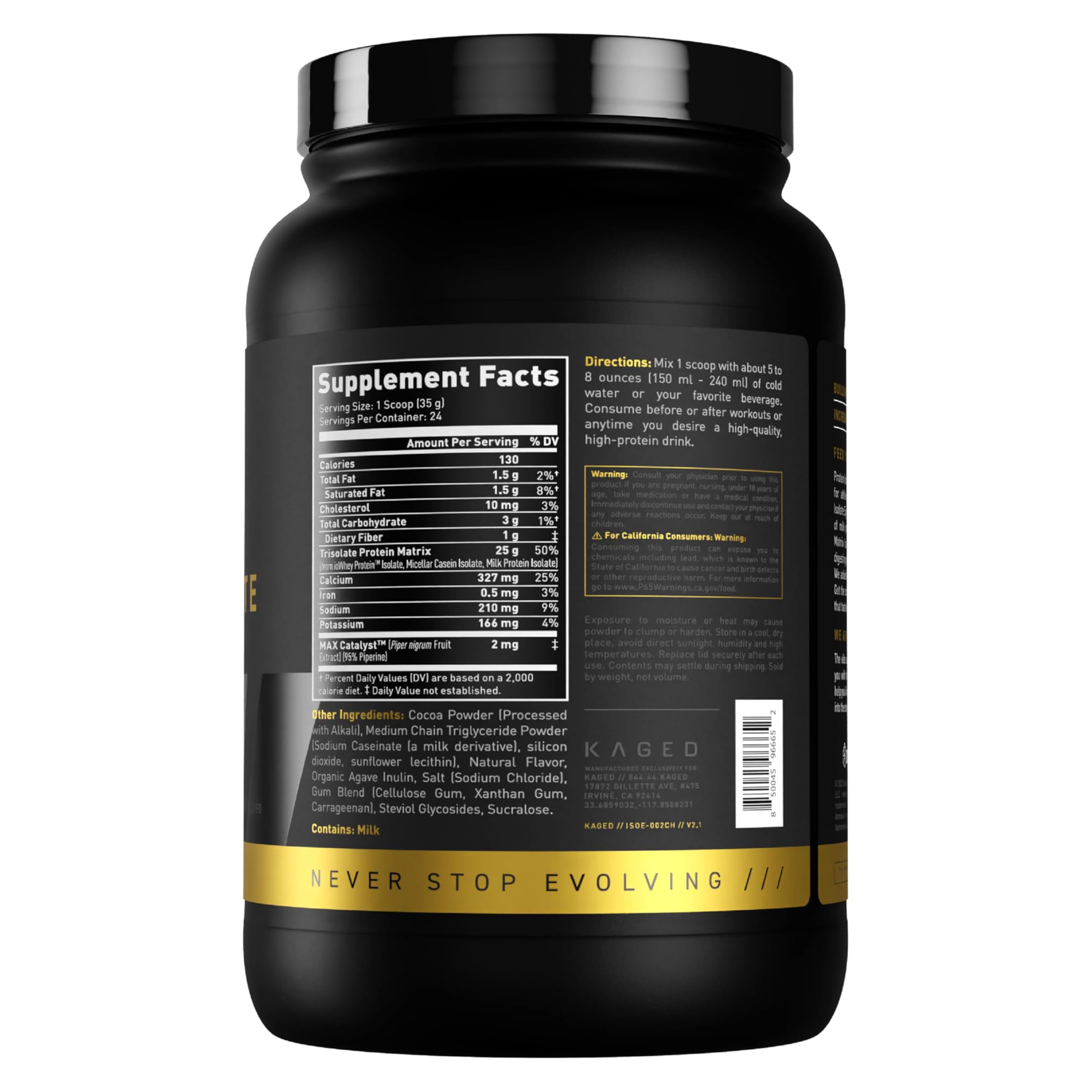 Kaged Protein Elite bottle-and-tub setup suggesting versatile recovery support