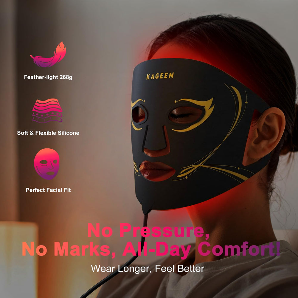 KAGEEN full-face illumination covering forehead to jawline for even glow