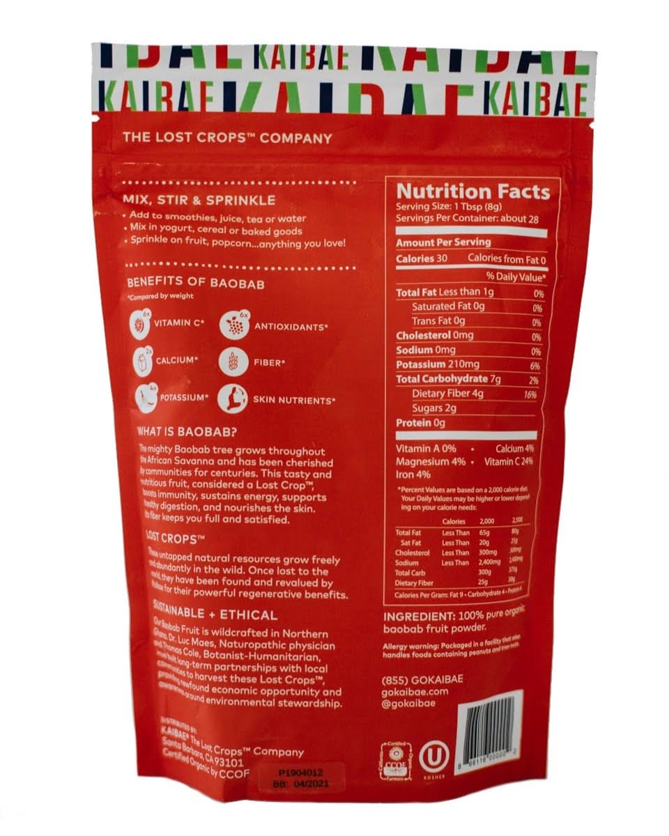KAIBAE Baobab powder kitchen scene shows versatile use.