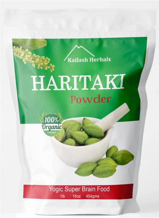 Kailash Herbals Haritaki powder bottle ready for daily digestive support.