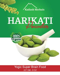 Close-up of Haritaki powder texture showing organic grind.