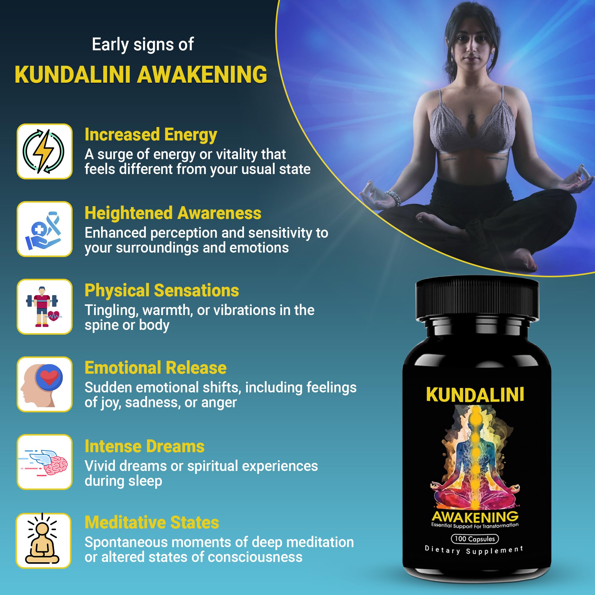 Vegan, caffeine-free capsules suitable for daily mindfulness