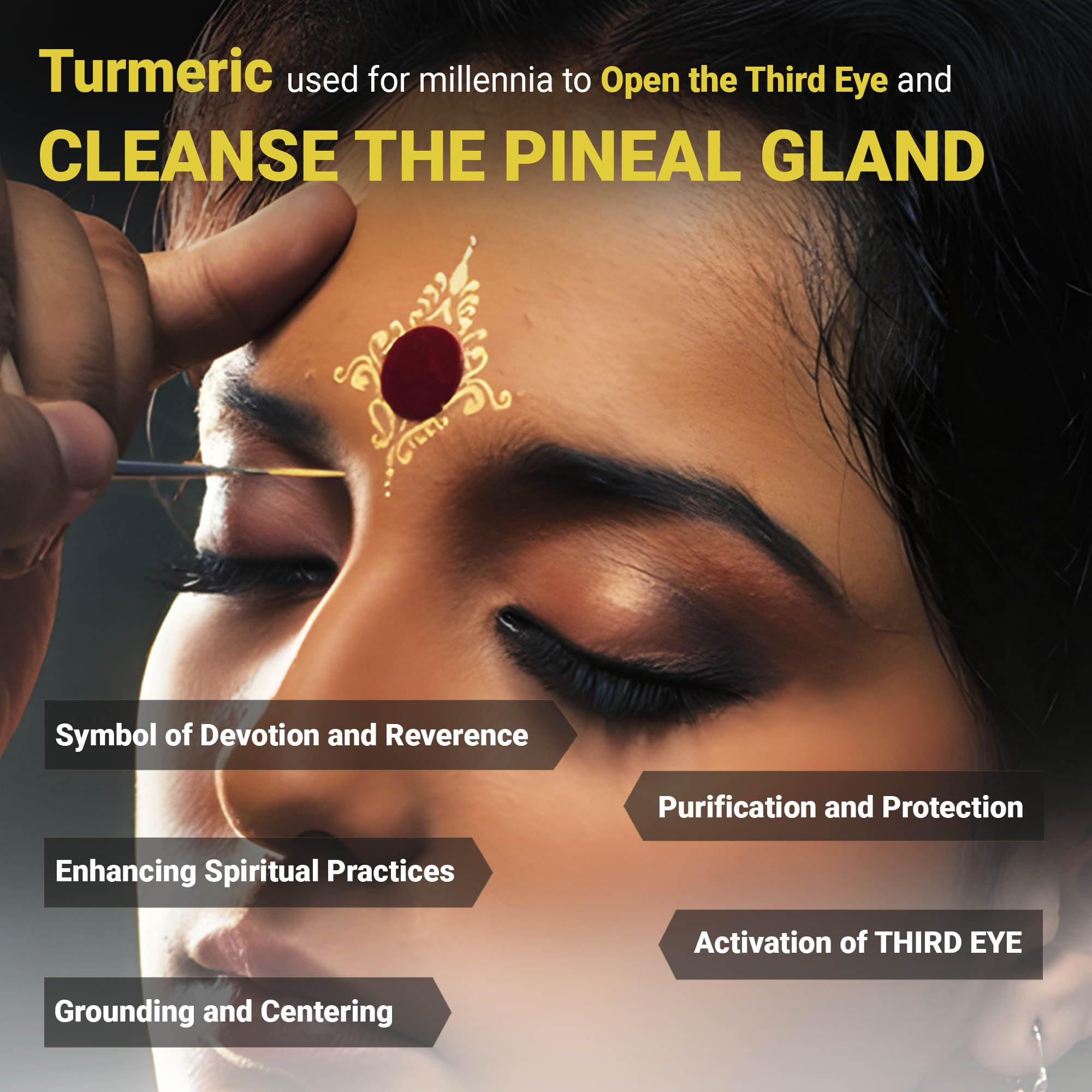 Kailash Herbals third-eye concept art with container signals inner awareness.