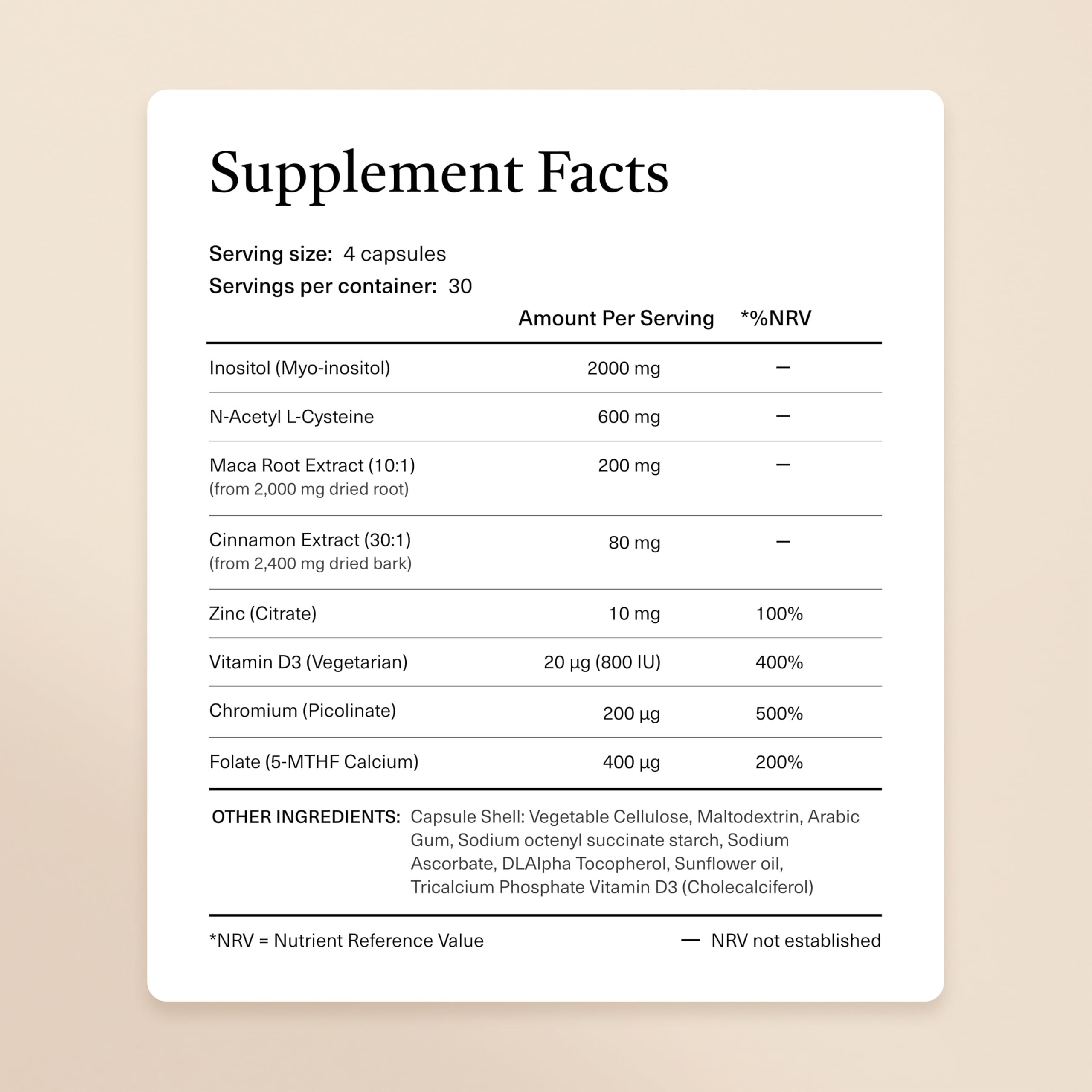 Kailea health balance packaging showing vegan, non-GMO features