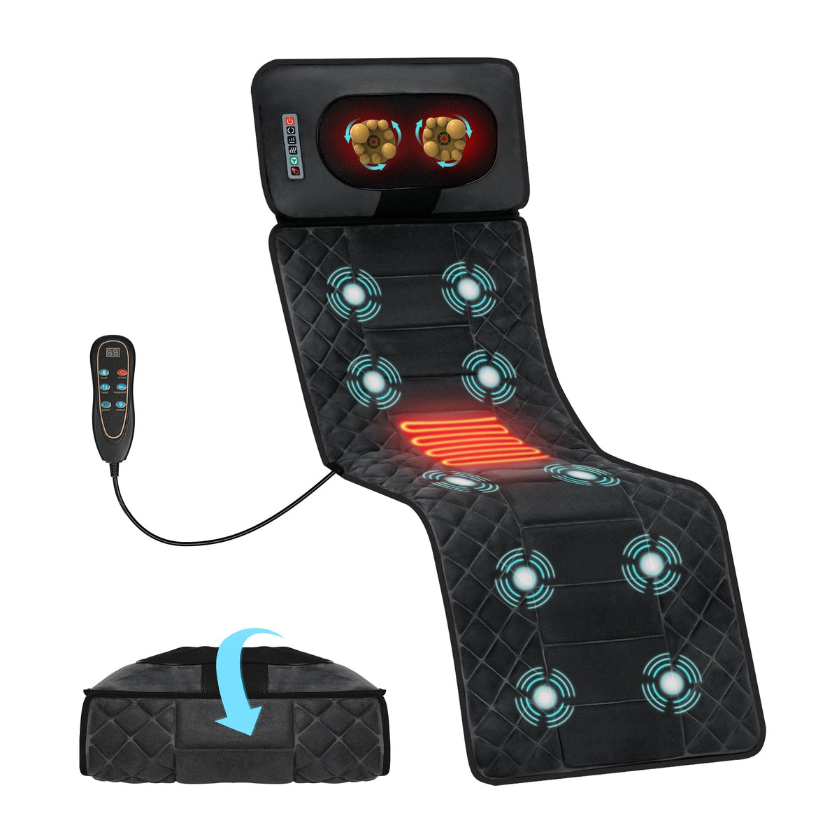 Kainsati full body massage mat setup for spa-like relief at home.