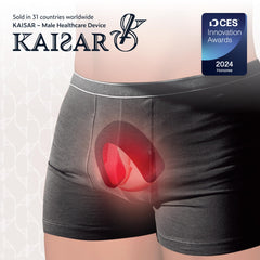 KAISAR red light 630nm focus on penis for targeted daily therapy.