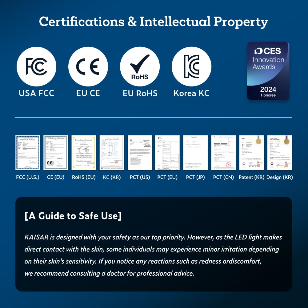KAISAR product page highlights not a medical device and safe use guidelines.