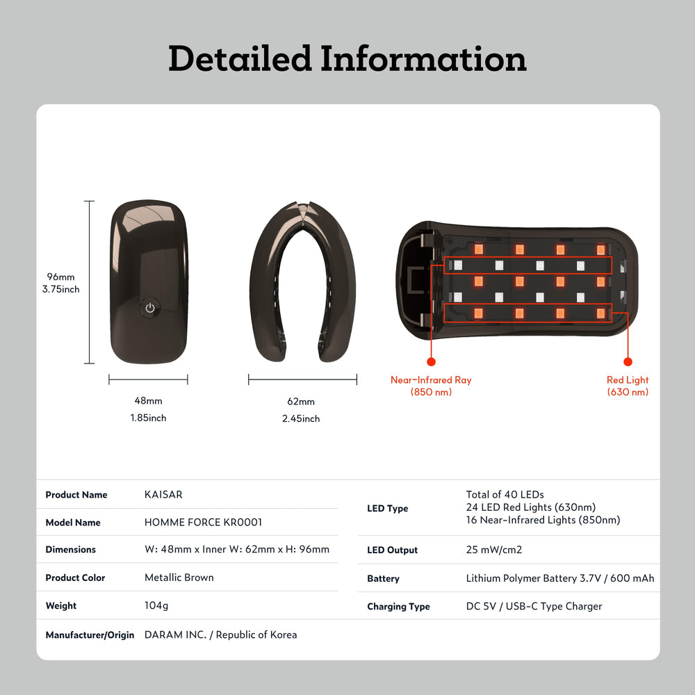 KAISAR clear safety notes remind users about mild skin sensitivity.