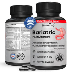 Kaitamin bariatric multivitamin bottle shows post-surgery support and easy daily use.