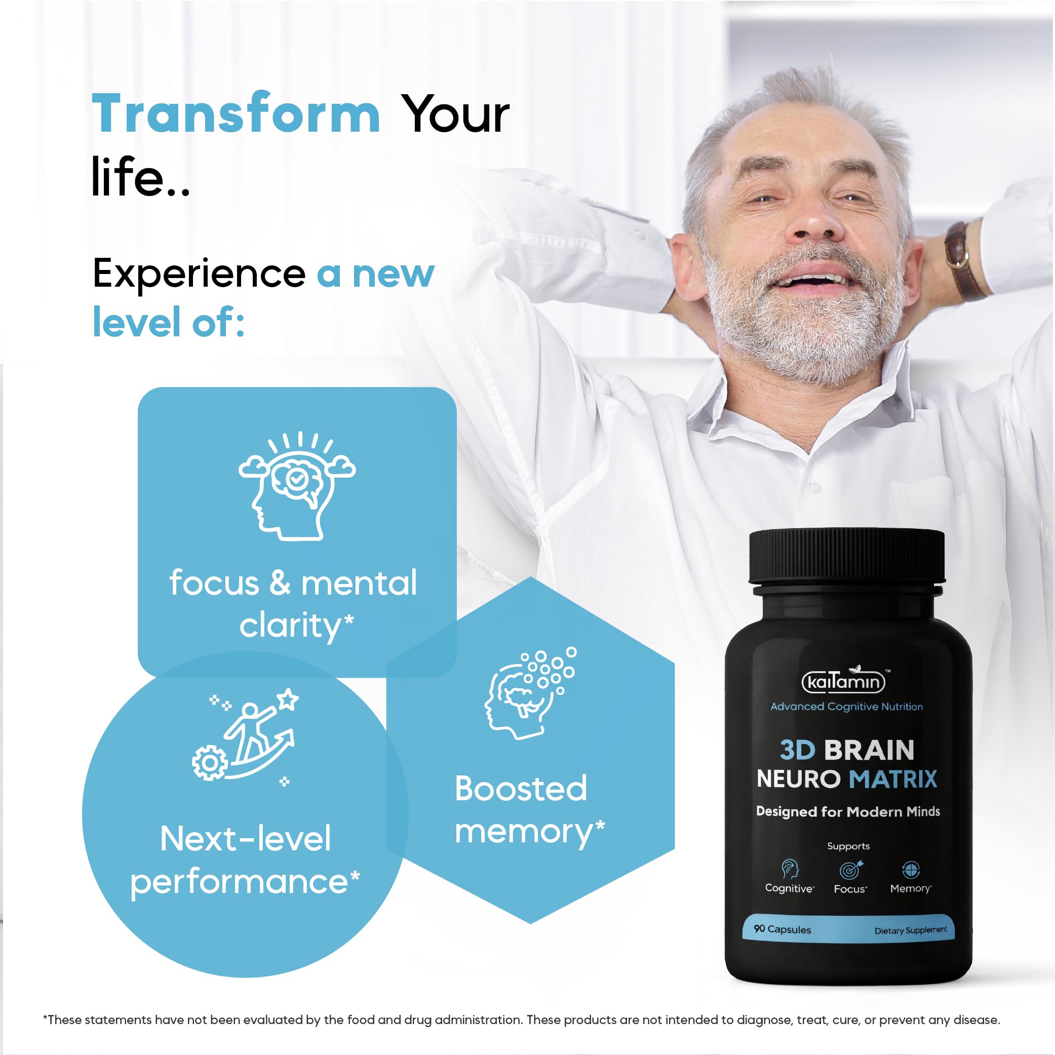 Acetyl-L-Carnitine in Kaitamin Brain Neuro Matrix indicating natural energy without jitters