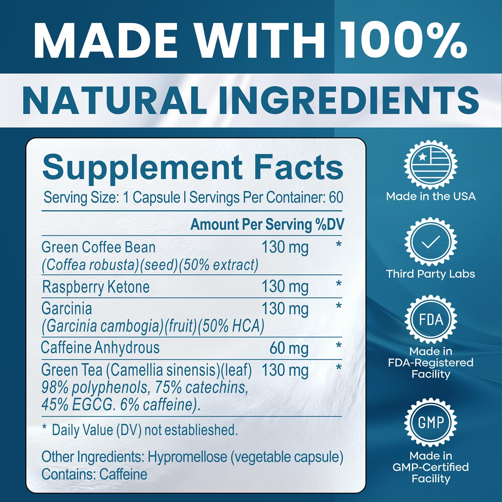 KAKA DR GLP-1 supplement label closeup with third-party testing badge for verified quality.