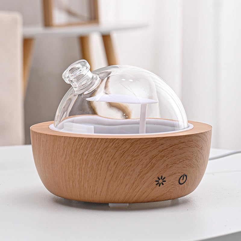 Kakoda 200ml glass diffuser with wood base for ambient scenting in living room