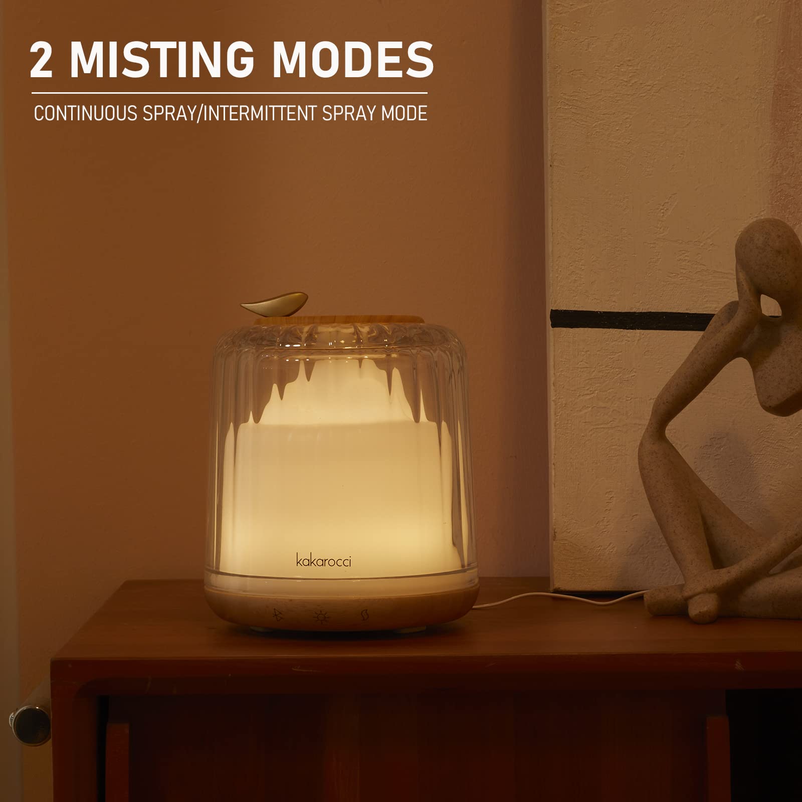 Kakoda aromatherapy diffuser doubles as humidifier and night light.
