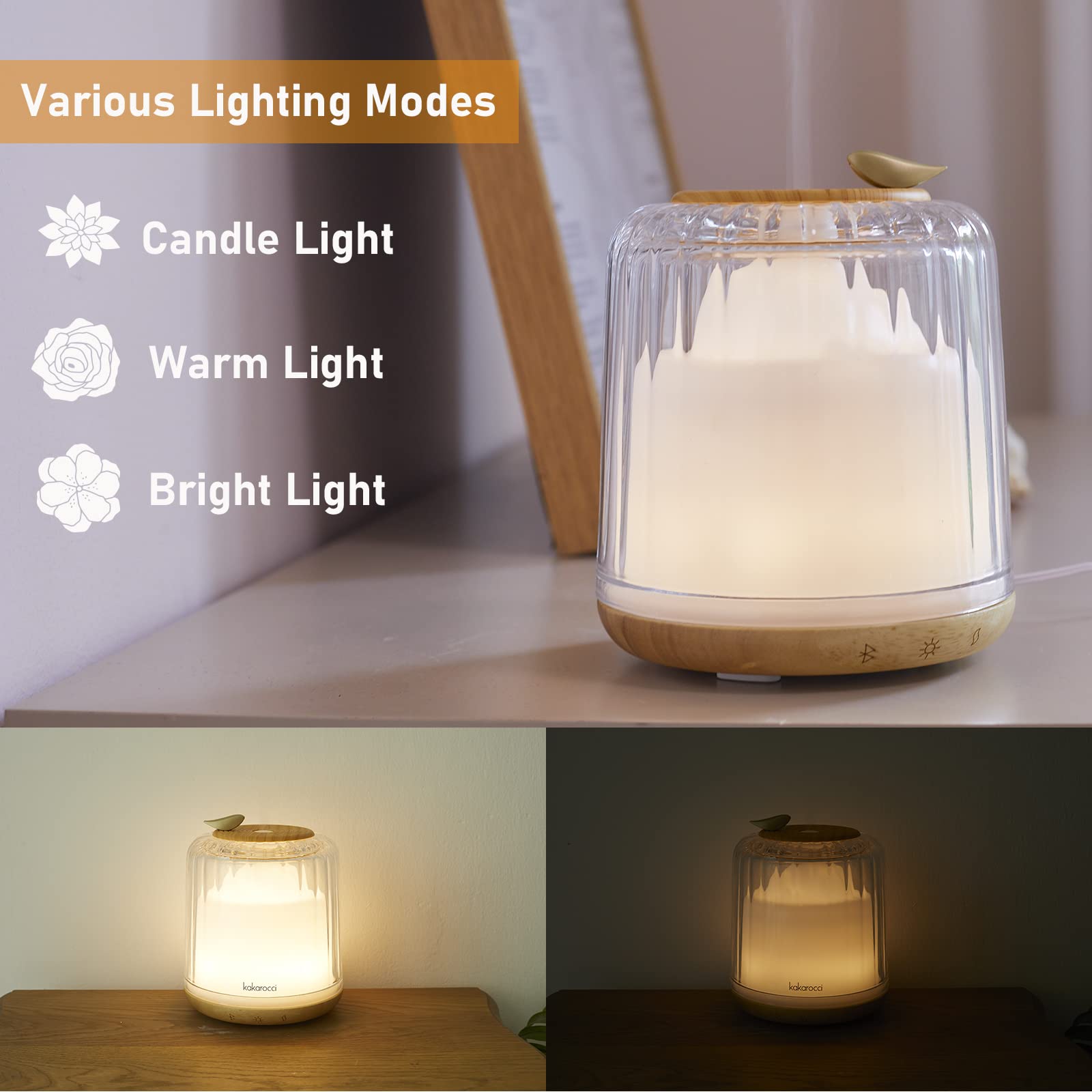 Kakoda Bluetooth speaker diffuser provides wireless audio to enhance ambiance.