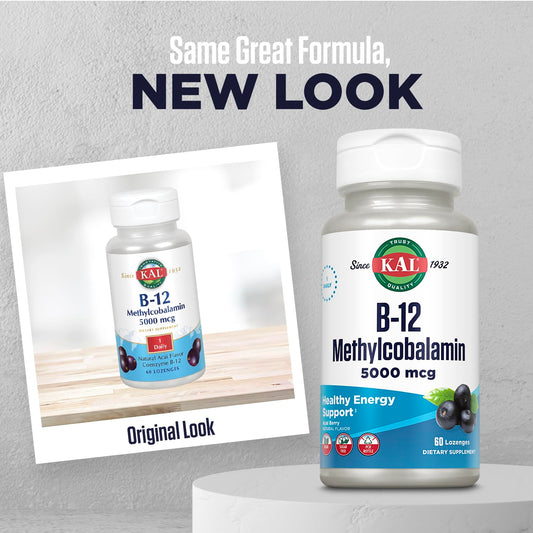 KAL B-12 lozenges acai flavor close-up for a tasty daily boost