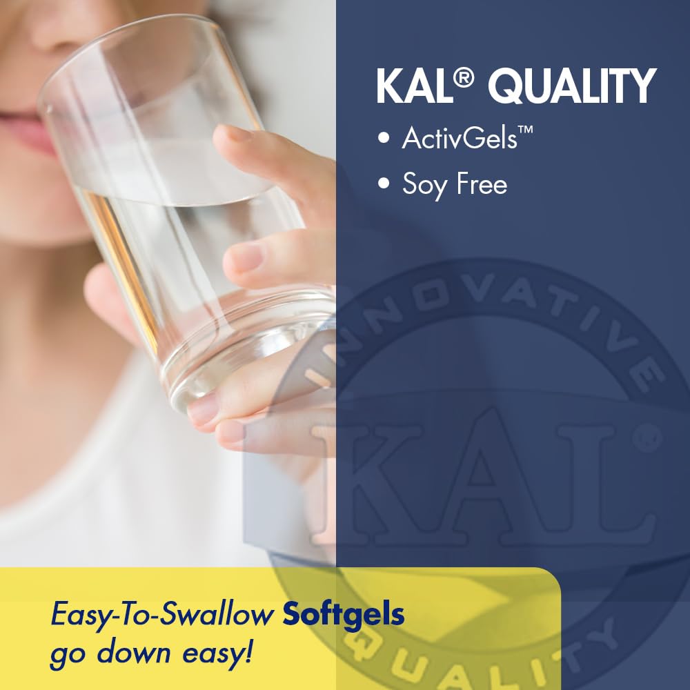 KAL Calcium Plus softgels inside view highlights smooth liquid-fill texture