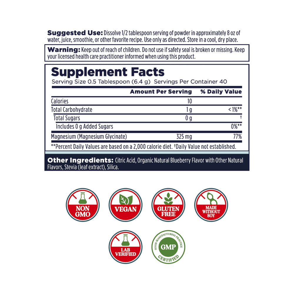 KAL Calming Magnesium Powder dissolves in water for quick, smooth mix.