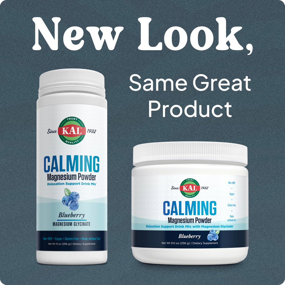 KAL Calming Magnesium Powder in a glass with mix shows easy consumption.