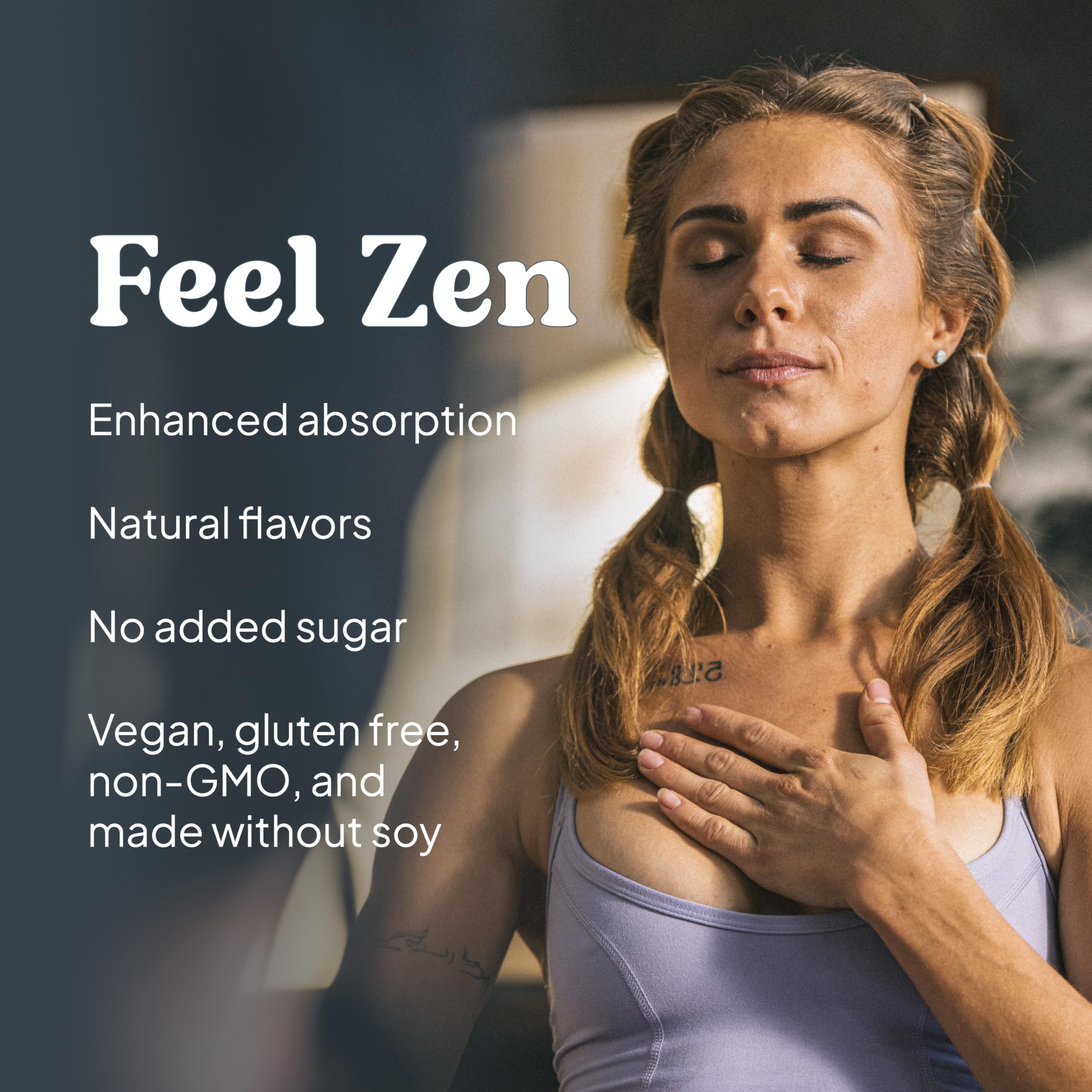 KAL Calming Magnesium Powder ingredient panel shows vegan and gluten-free facts.