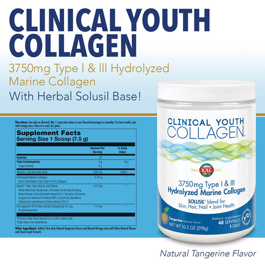 KAL Clinical Youth Collagen scoop in glass for easy daily use