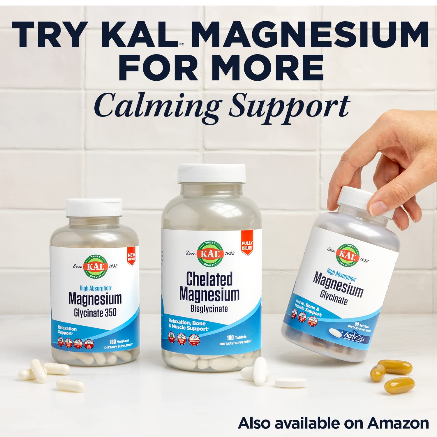 KAL Glucosamine Chondroitin MSM D-3 daily dose schedule shows three tablets with meals