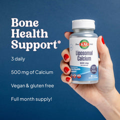 KAL Liposomal Calcium liposome technology graphic showing protection and absorption.