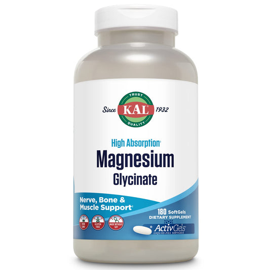 KAL Magnesium Glycinate ActivGels bottle front for calm and daily magnesium support