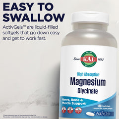 KAL Magnesium Glycinate ActivGels packaging for easy daily use