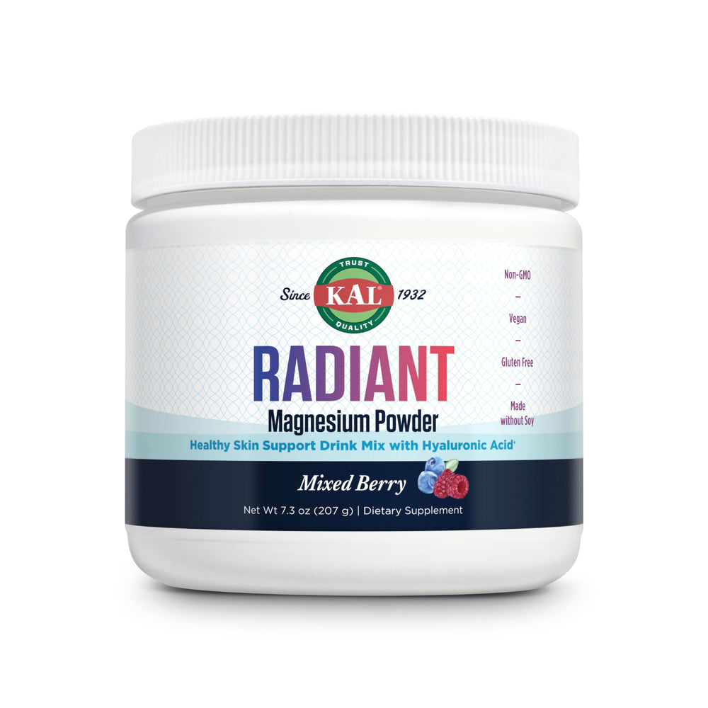 KAL Radiant Magnesium Powder mixed berry bottle for daily wellness and hydration.