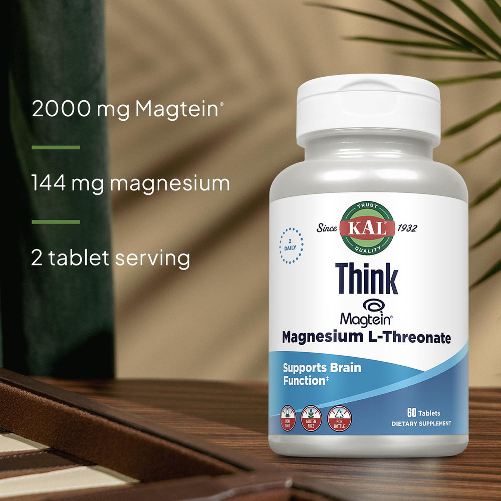 KAL Think Magnesium L-Threonate tablets inside view for daily cognitive support