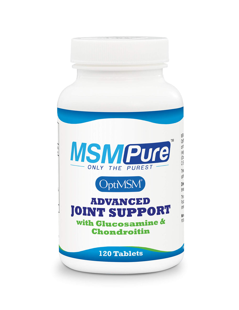 KALA HEALTH MSMPure advanced joint tablets bottle closeup showing portable joint support option