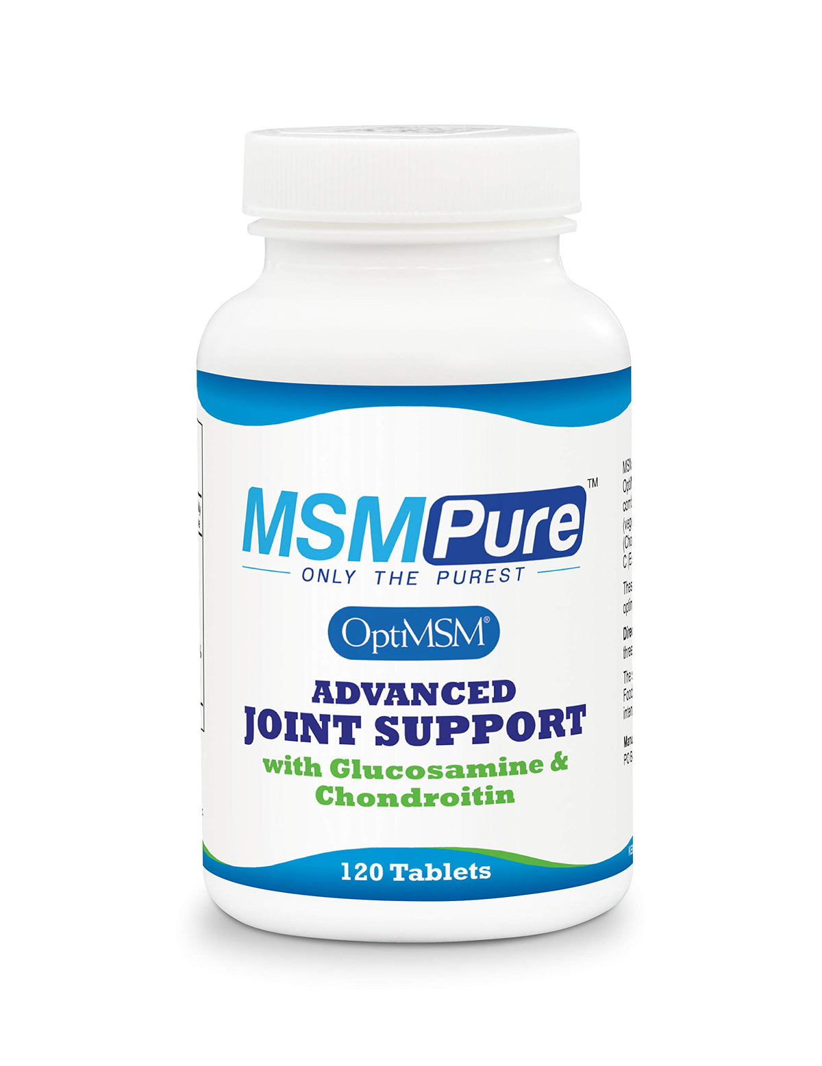 KALA HEALTH MSMPure advanced joint tablets bottle closeup showing portable joint support option