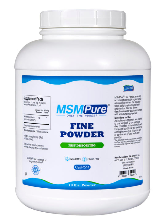 KALA HEALTH MSMPure bottle front supports joint comfort and daily wellness.