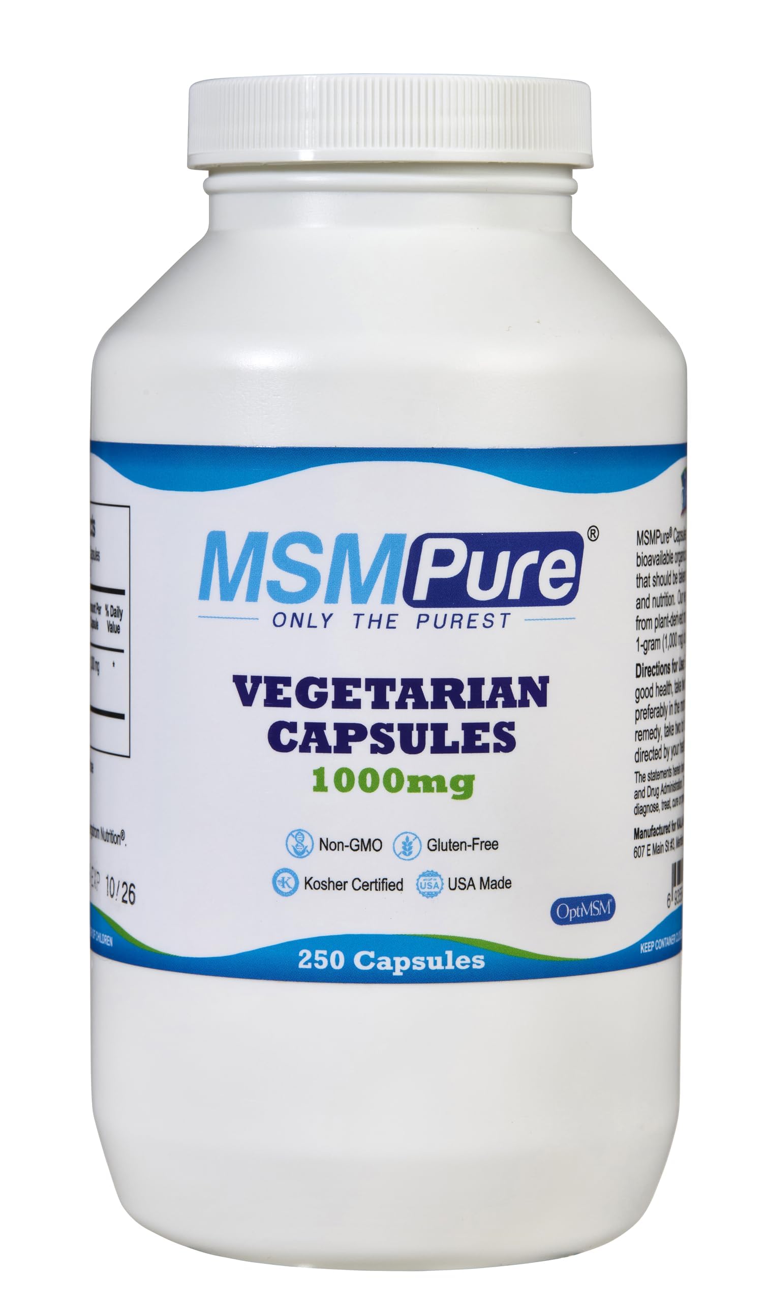 KALA HEALTH MSMPure bottle pour shows easy dosing for daily active use