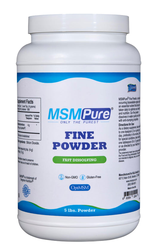 KALA HEALTH MSMPure bottle showcasing a US-made MSM supplement for joint support.