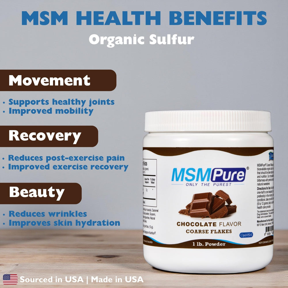 KALA HEALTH MSMPure chocolate flakes dissolve smoothly in water for a tasty routine