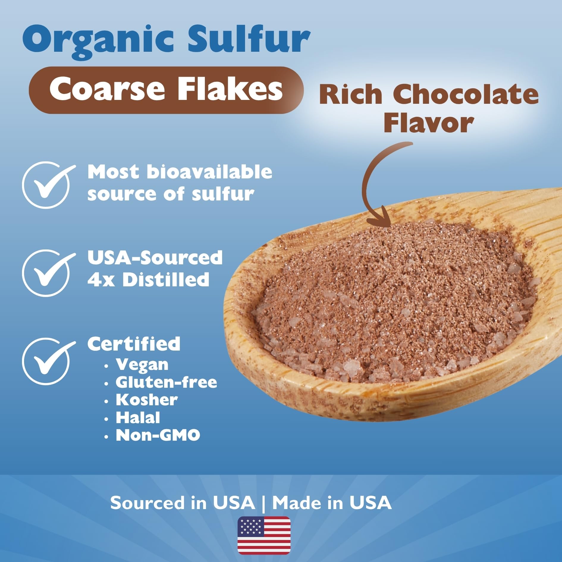 KALA HEALTH MSMPure chocolate flakes texture close-up showcases rich cocoa flavor