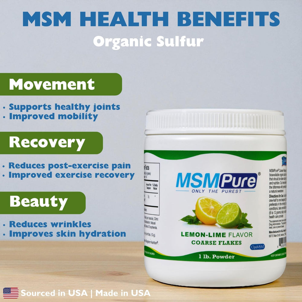 Kala Health MSMPure lemon-lime flakes dissolve-ready texture for quick daily use
