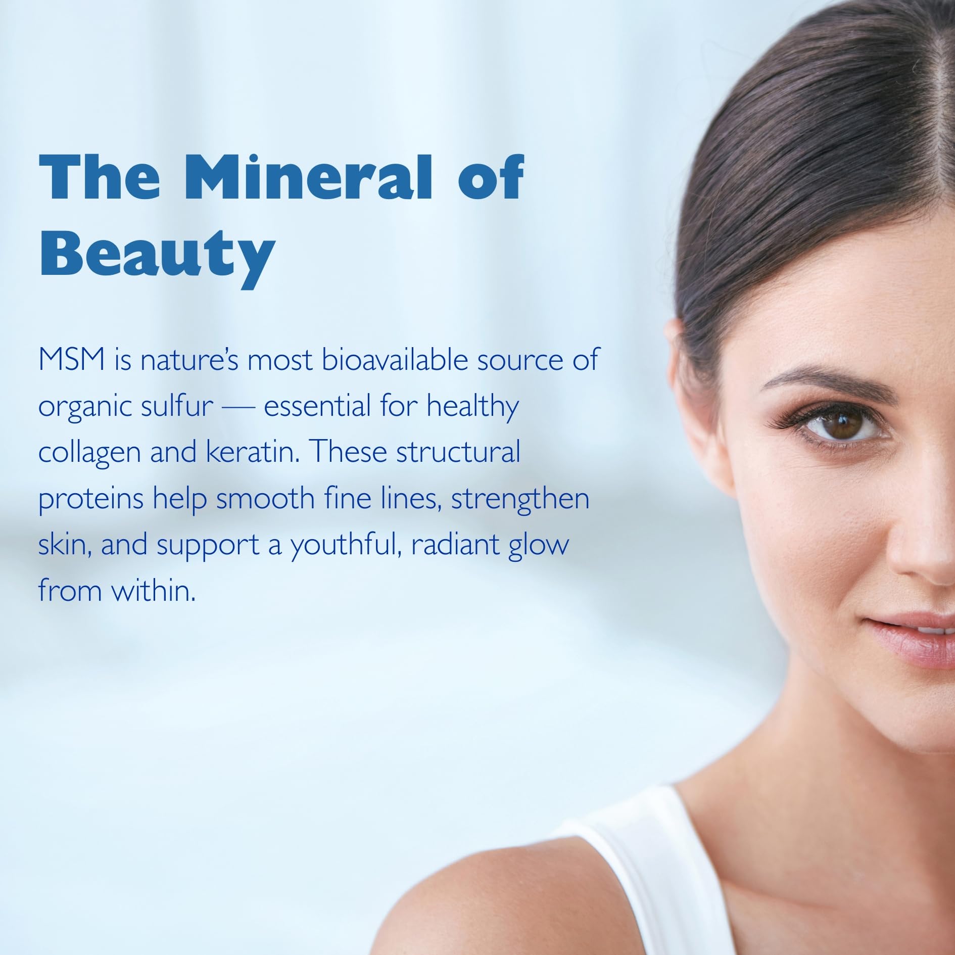 KALA HEALTH MSMPure skin-hair-nails graphic suggests texture and shine benefits.