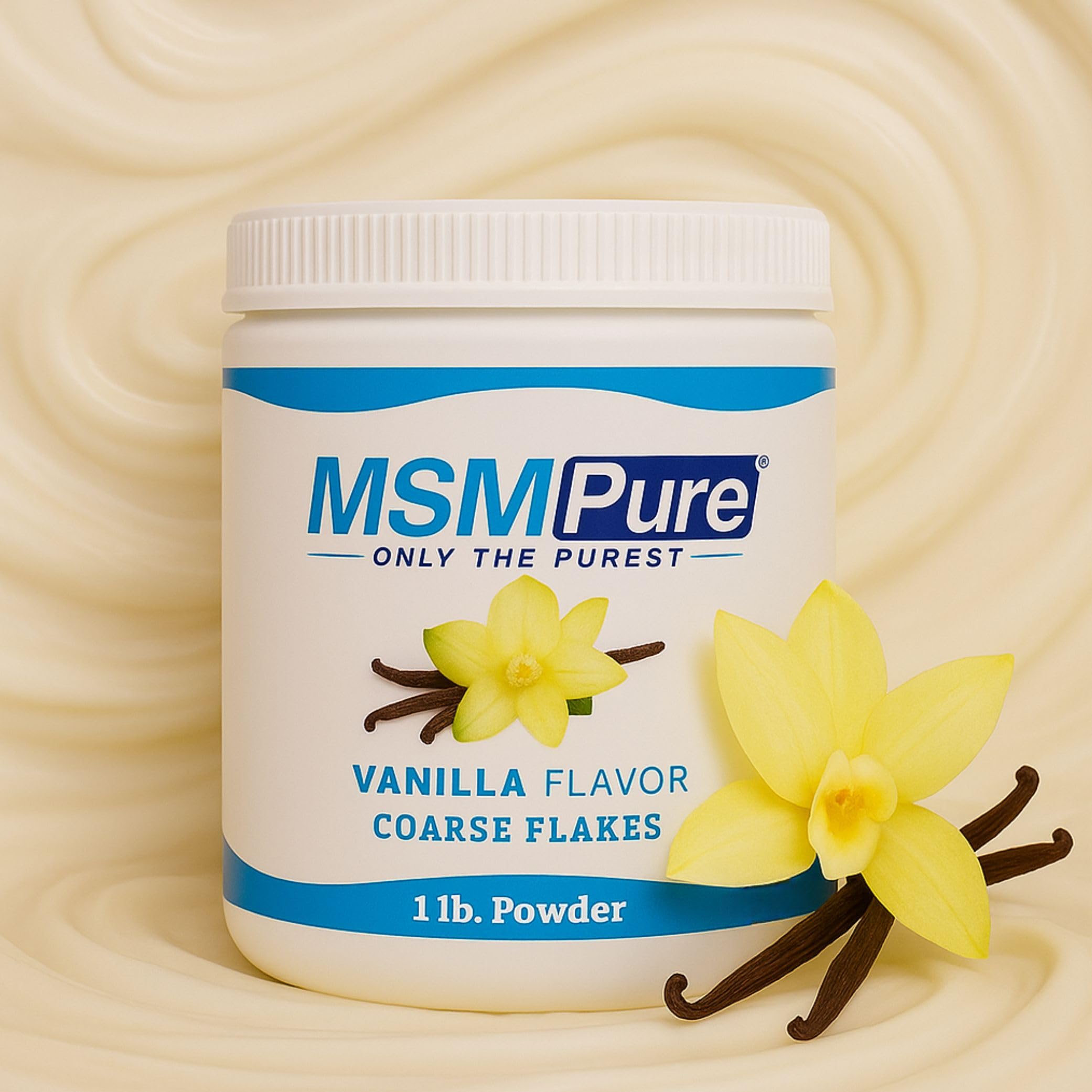 KALA HEALTH MSMPure vanilla MSM powder scoop illustrating easy daily dosing