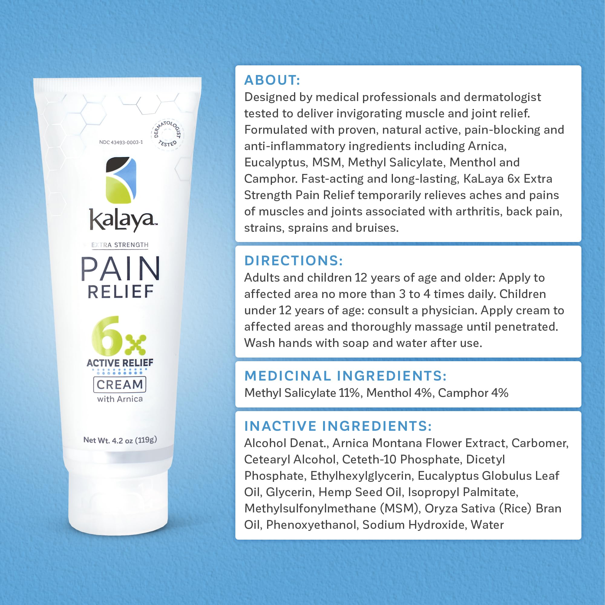 Kalaya soothing massage cream designed for deep muscle relief.