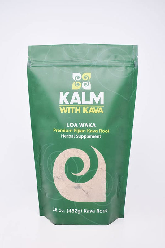 KALM Loa Waka traditional grind 16oz bottle for a calming session