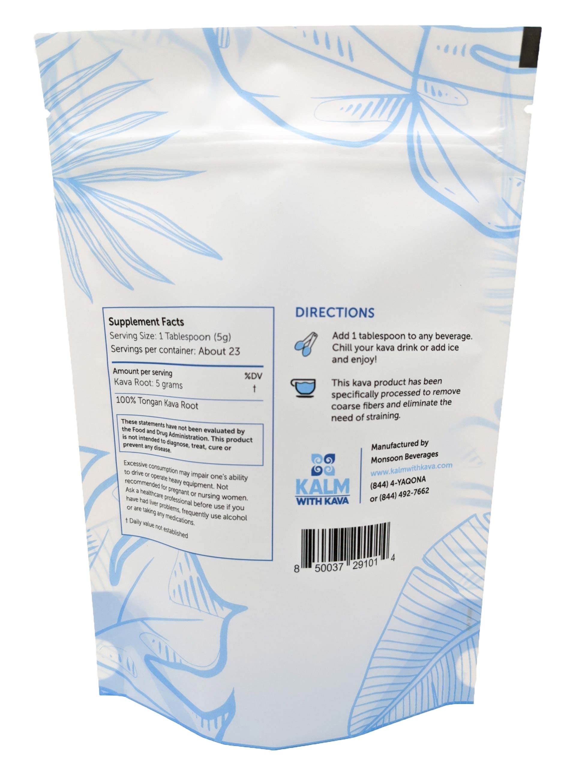 KALM Kava Pouni Ono micronized kava scoop enables easy, mess-free serving in beverages.