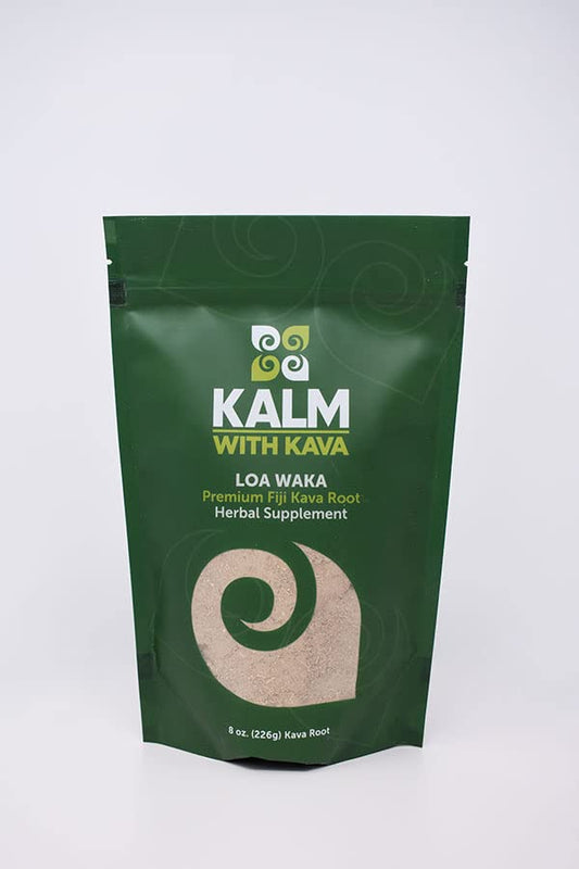 KALM Loa Waka bottle on table ready for a relaxing ritual.