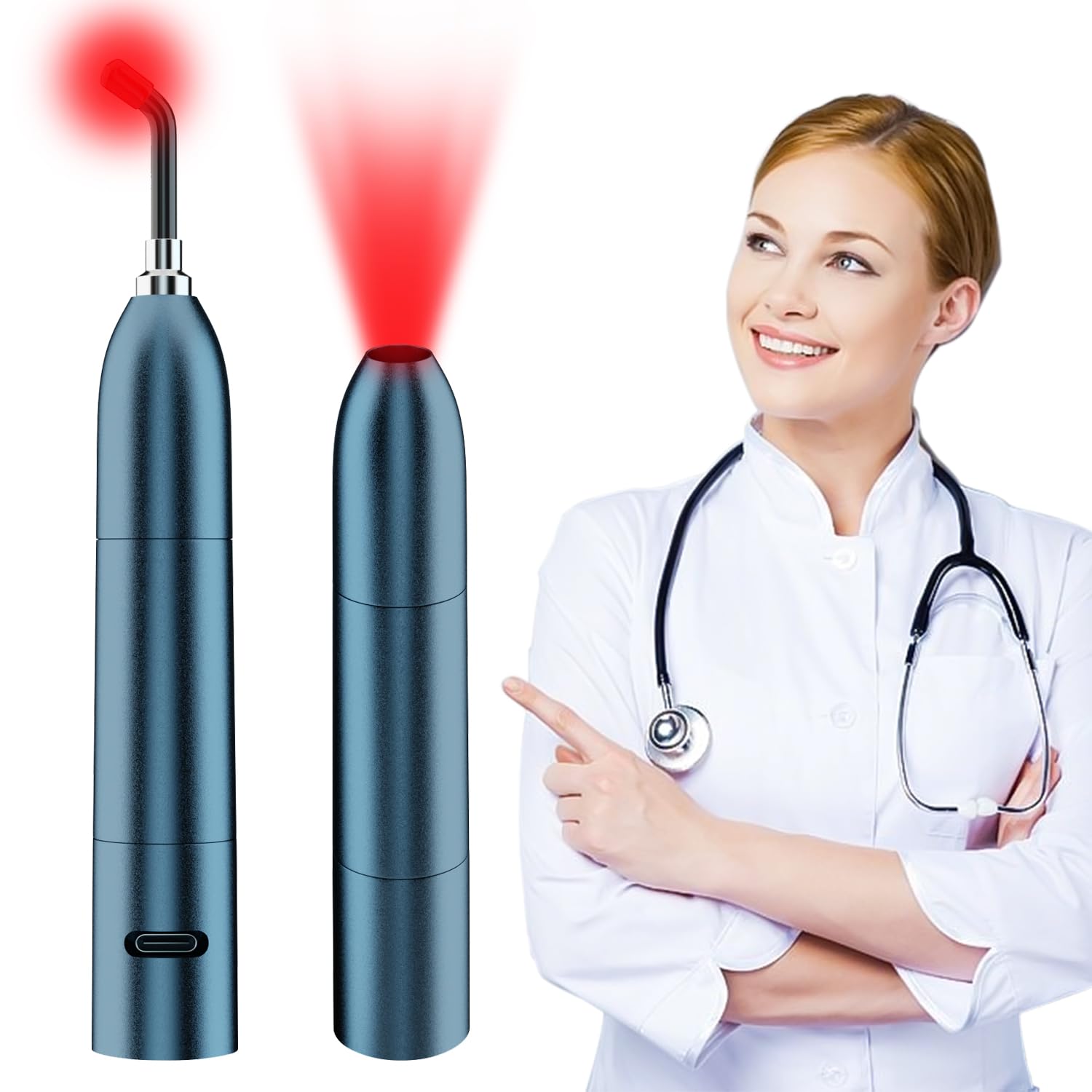 Kaltagled red light device targeting lips and mouth for gentle therapy