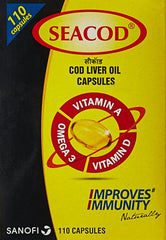 Kalyani SevenSeas packaging for cod liver oil capsules, easy daily use.