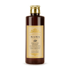 Kama Ayurveda Organic Sweet Almond Oil bottle for smooth skin and glossy hair