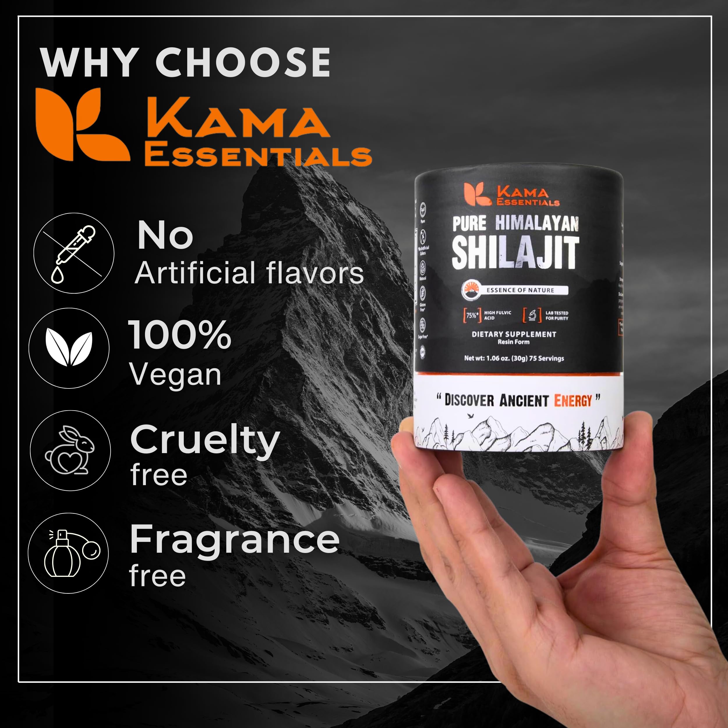 Kama Essentials Shilajit Resin dissolving in warm water for daily use