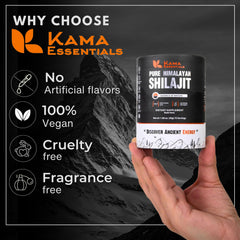 Kama Essentials Shilajit Resin dissolving in warm water for daily use
